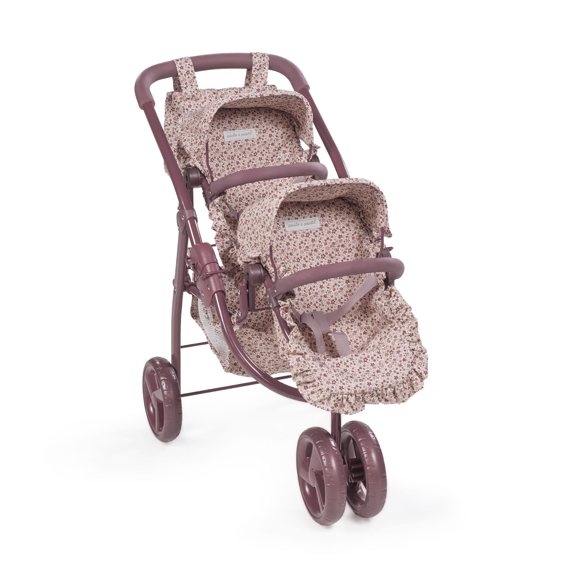 Carrito gemelar de muñecas Cherry Flores Pasito a Pasito