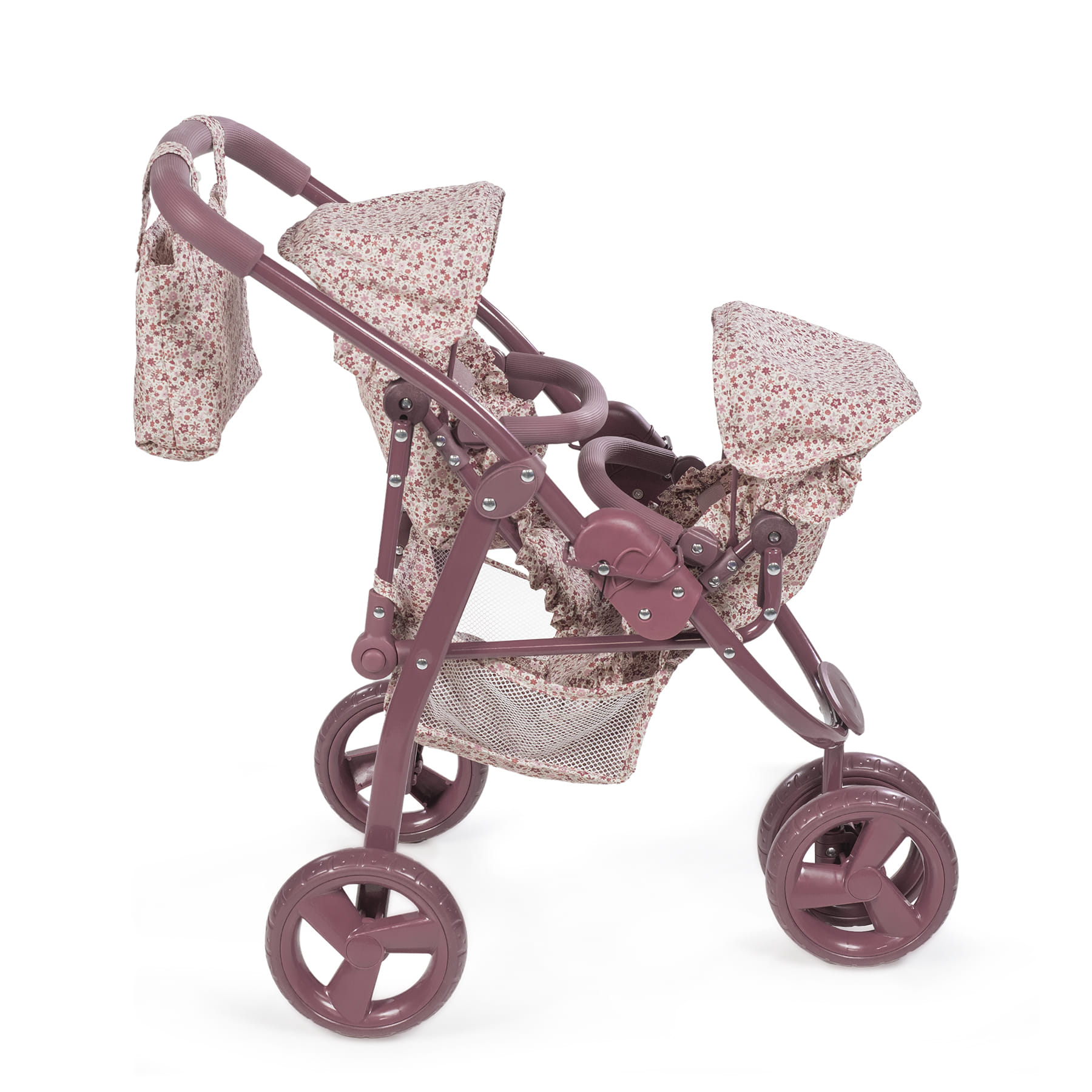 Carrito gemelar de muñecas Cherry Flores Pasito a Pasito - Imagen 4